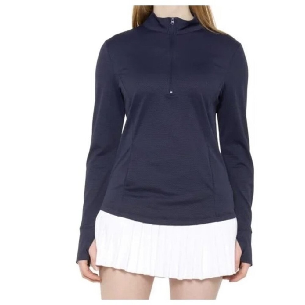 TOMMY BAHAMA Textured 1/4 Zip Navy Long Sleeve Golf Tennis‎ Shirt XL